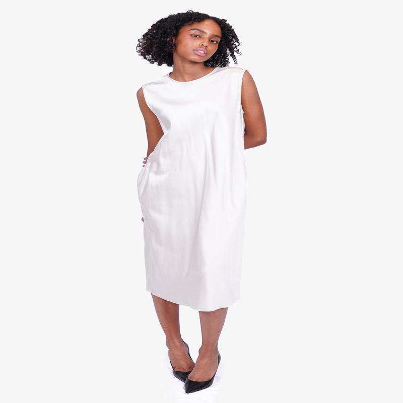 \'S Max Mara White Sleeveless Maxi Dress Size 40