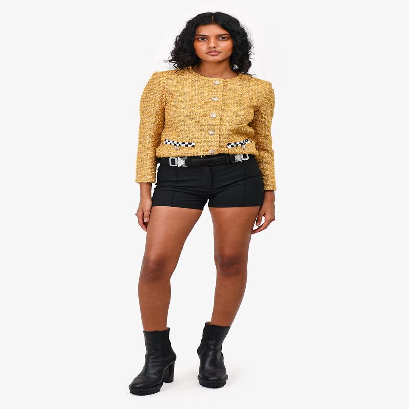 1017 ALYX 9SM Black Trouser Mini Shorts with Buckle Belt Size 36