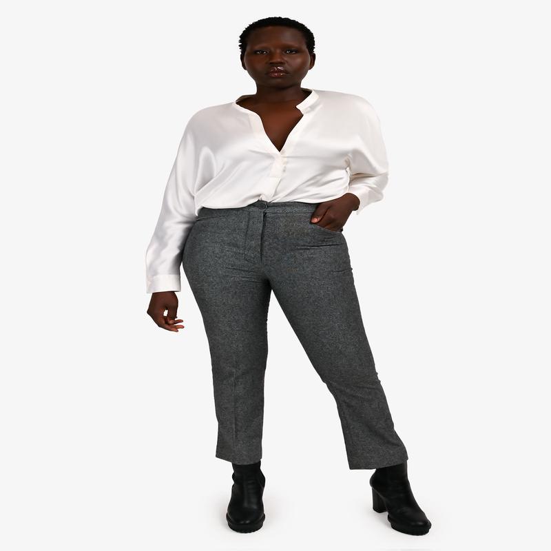 Acne Studio Grey High Waisted Slim Fit Pants Size 38