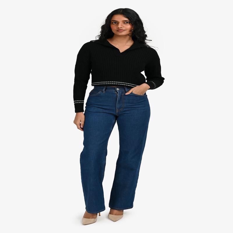 Acne Studios Blue Denim High Rise Wide Leg Jeans Size 26