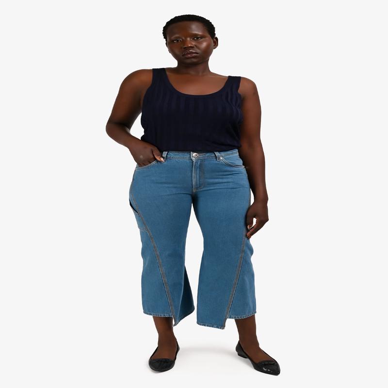 Lanvin Vintage Blue Crop Relaxed Fit Jeans Size 40