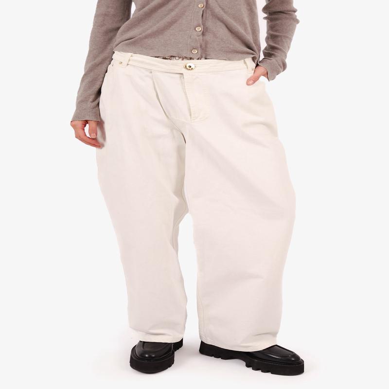 Lanvin White Jeans with Belt Detail Size 38