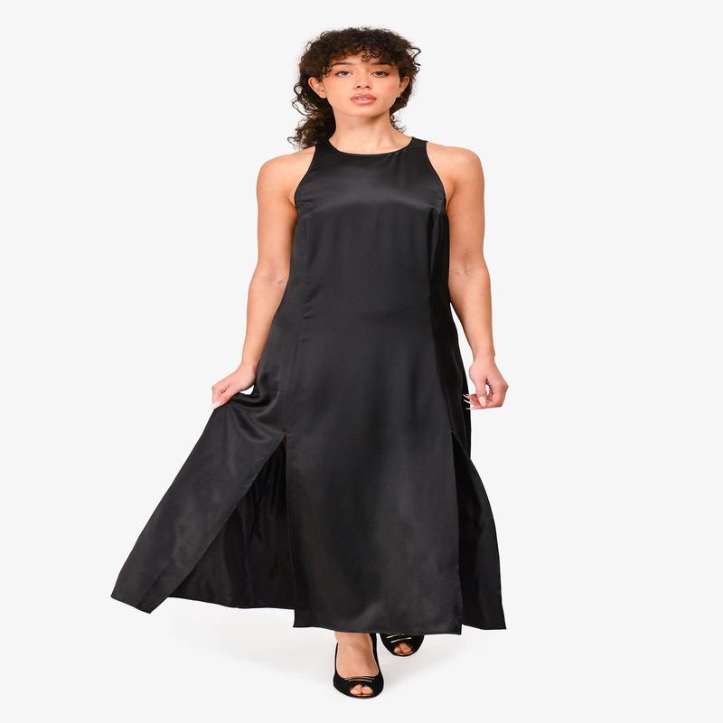 Lou Lou Studio Black Silk Sleeveless \'Mina\' Dress Size M